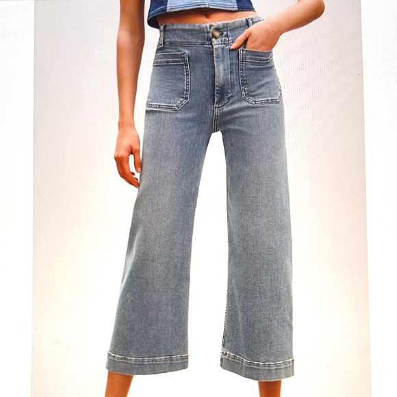 The Colette Cropped, High-Rise, Wide-Leg Jean by Maeve, Size 28 - Picture 1 of 7